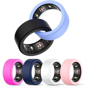 6 Pack Silicone Ring Case for Oura Ring Protector, Smart Rings Elastic Cover Compatible with Oura Ring Gen 3 Men and Women Working Out Accessories(Colorful-6 Colors)(Size 6/7/8/9/10/11/12/13)