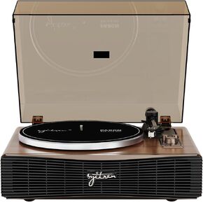 PARON Record Player Vintage Turntable for Vinyl Records with Built-in Speakers Bluetooth Retro Phonograph Wood Walnut