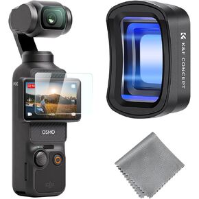 K&F Concept 1.2X Anamorphic Lens Compatible with DJI Osmo Pocket 3, Blue Streak effect Widescreen Cinematic Lens, Magnetic Attach/Multi-coated/Optical Glass