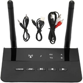 Bluetooth5.2 Transmitter Receiver, 2 in 1 200ft Long Range Audio Adapter with CSR Chip, Low Latency Dual Connection Bluetooth Adapter for Speaker Car
