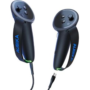 Aubika Rechargeable Controllers Grips for Meta Quest 3, Oculus Quest 3 Charging Grips Cover Accessories, with 2 Batteries Replacement, Protector in VR