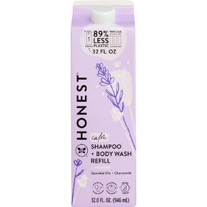 The Honest Company 2-in-1 Cleansing Shampoo + Body Wash Refill Carton | Gentle for Baby | Naturally Derived, Tear-free, Hypoallergenic | Lavender Calm, 32 fl oz