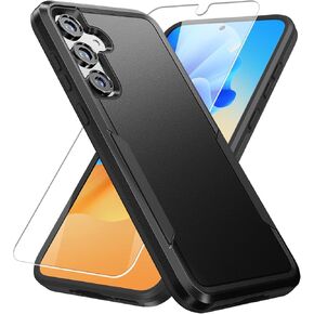 for samsung galaxy A35 5G Case,Galaxy A35 5G Case with HD Screen Protector [Military Grade Drop Tested] Heavy-Duty Tough Rugged Shockproof Protective Case for Samsung A35 5G, Black