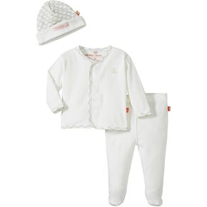 Magnificent Baby unisex-baby Cream Pompidou Solid Long Sleeve Top and Pant With Feet in Kuwait
