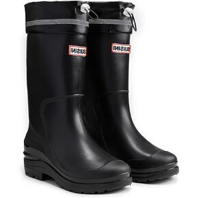 Rain Boots for Women and Waterproof Garden Shoes, Anti-Slipping Mid Calf Rubber Boots Lightweight Work Tall Fishing Boots for Outdoor