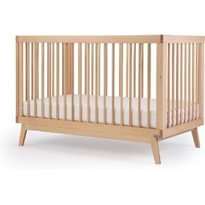 dadada Baby Soho 3-in-1 Convertible Wood Crib Bed, Made in Italy, White | Crib to Toddler Bed, GREENGUARD Gold Certified, Baby-Safe Finish, Sustainable Beechwood, Modern Design, 3 Adjustable Heights in Kuwait