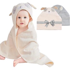 100% Cotton 1 Pack Baby Hooded Towel - Soft Baby Bath Towels - Baby Towels with Hood for Baby Girl and Boy Towels for Newborn with Unique Animal Design (Sheep)