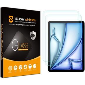 Supershieldz (2 Pack) Designed for iPad Air 11 inch (M2, 2024 Release) Screen Protector, [Tempered Glass] Anti Scratch, Bubble Free