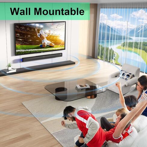 شريط صوت Passau مقاس 35 بوصة لمكبر صوت التلفزيون الذكي مع اتصال Bluetooth 5.3 OPT/USB/AUX، وشاشة LED، و3 أشرطة صوت للتلفزيون في وضع DSP للمسرح المنزلي وجهاز عرض ألعاب الكمبيوتر الشخصي in Saudi Arabia