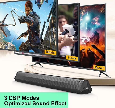 شريط صوت Passau مقاس 35 بوصة لمكبر صوت التلفزيون الذكي مع اتصال Bluetooth 5.3 OPT/USB/AUX، وشاشة LED، و3 أشرطة صوت للتلفزيون في وضع DSP للمسرح المنزلي وجهاز عرض ألعاب الكمبيوتر الشخصي in Saudi Arabia