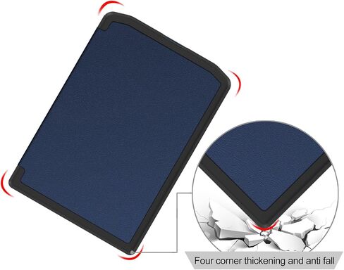 حافظة لجهاز Pocketbook Verse ‎PB629 /Verse Pro PB634 E-Reader 6 بوصة، غطاء قلاب مع وظيفة النوم/الاستيقاظ التلقائي، كحلي in Kuwait