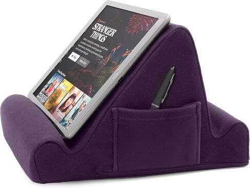 Brookstone - Memory Foam Lap Desk Tablet Holder, Holds Phones, iPads, E-Book Readers, 2 Viewing Angles, 2 Side Pockets for Accessories, Book Holder Cushion, Perfect for Home, Car Travel & Flights in Kuwait
