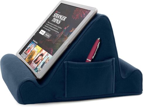 Brookstone - Memory Foam Lap Desk Tablet Holder, Holds Phones, iPads, E-Book Readers, 2 Viewing Angles, 2 Side Pockets for Accessories, Book Holder Cushion, Perfect for Home, Car Travel & Flights in Kuwait