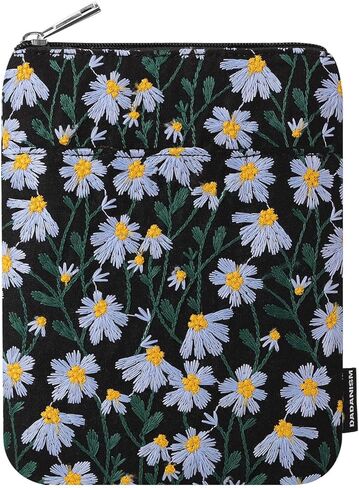 Embroidered Daisy Padded Protective Sleeve 6-7" for 6" Kindle 2022/10th Gen 2019/8th Gen 2016, 6.8" Kindle Paperwhite 11th/10th Gen 2021/2018, 6" Kobo Tolino eReader, Blue Daisy in Saudi Arabia