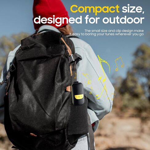 Temdan Wearable Bluetooth Speaker, Clip-On Portable Speaker with Built-in Mics for Hands-Free Music and Calls, Up to 10 Hours Battery Life,Waterproof Outdoor Speaker for Working, Hiking, Running in Saudi Arabia