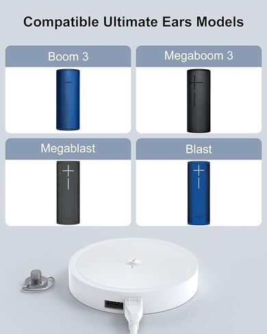 قاعدة شحن متوافقة مع Ultimate Ears UE Boom 3، MEGABOOM 3، Blast & MEGABLAST مكبر صوت بلوتوث لاسلكي محمول مقاوم للماء. (أبيض) in Kuwait