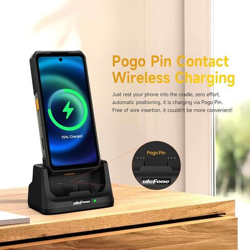 Ulefone Wireless Charger for Ulefone Power Armor 26 Ultra, Desk Charging Dock, Dual Output Charging, 2-in-1 Charger Stand in Saudi Arabia