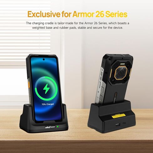 Ulefone Wireless Charger for Ulefone Power Armor 26 Ultra, Desk Charging Dock, Dual Output Charging, 2-in-1 Charger Stand in Saudi Arabia