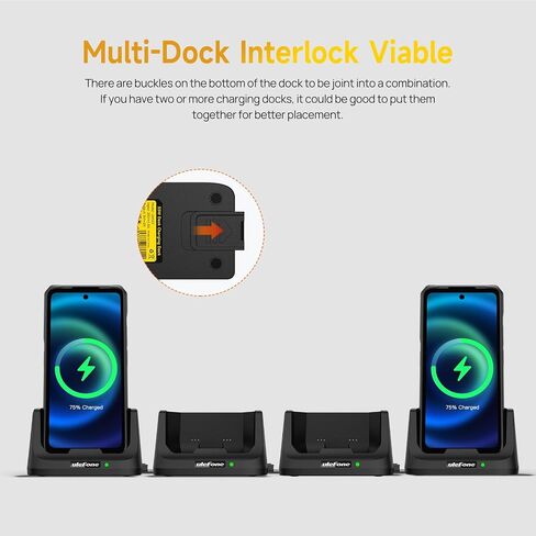 Ulefone Wireless Charger for Ulefone Power Armor 26 Ultra, Desk Charging Dock, Dual Output Charging, 2-in-1 Charger Stand in Saudi Arabia