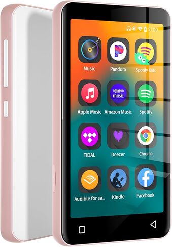 80GB MP3 Player with Bluetooth and WiFi, MP4 MP3 Player with Spotify,Spotify Kids,4" Music Player with Pandora, Audible, MP3 Player with Speaker (Pink_White) in Kuwait