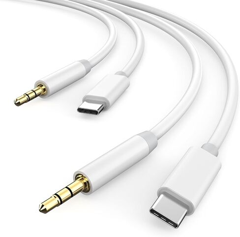 2 Pack Aux Cord for iPhone 15, USB Type C to 3.5mm Headphone Jack Aux Audio Cable for Car Home Stereo Headphone Speaker Compatible with iPhone 15/15 Plus/15 Pro/15 Pro Max, Galaxy S24 S23 S22 Ultra in Saudi Arabia