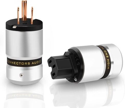 Monosaudio Audio Power Plug 10A/250V 15A/125V Hi-End Power Plug IEC C13 Aluminum Connector Power Connector Audiophile Power Plug for DIY Audiophile Power Cord HiFi Audio Power Cable(Pure Copper) in Saudi Arabia
