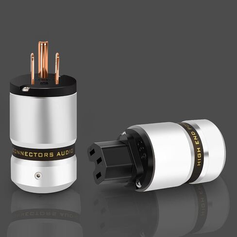 Monosaudio Audio Power Plug 10A/250V 15A/125V Hi-End Power Plug IEC C13 Aluminum Connector Power Connector Audiophile Power Plug for DIY Audiophile Power Cord HiFi Audio Power Cable(Pure Copper) in Saudi Arabia