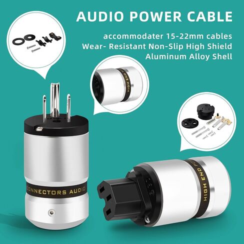قابس طاقة صوت Monosaudio 10A/250V 15A/125V قابس طاقة عالي النهاية IEC C13 موصل ألومنيوم موصل طاقة قابس طاقة صوتي لسلك الطاقة الصوتي DIY كابل طاقة الصوت HiFi (نحاس نقي) in Kuwait
