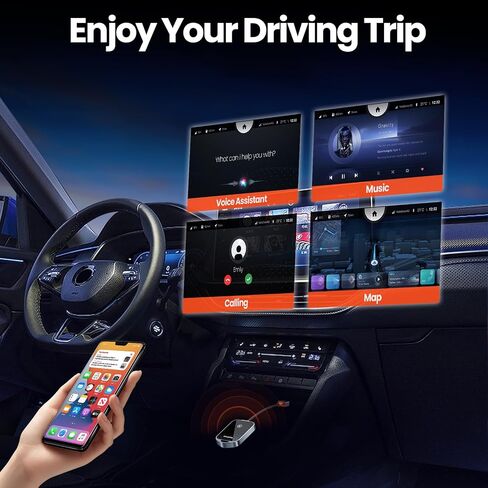 محول CarPlay اللاسلكي لأجهزة Apple - مساعد الطيار الأكثر ذكاءً - تحويل سلس، بدون زمن الوصول، اتصال تلقائي سريع، متوافق مع iOS 10+ (يتطلب CarPlay من المصنع) in Saudi Arabia