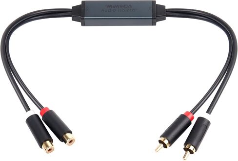 عازل ضوضاء بحلقة أرضية صغيرة، موصلات RCA مطلية بالذهب، فلتر ضوضاء من الألومنيوم للسيارة والمنزل يستخدم في مواقف مختلفة (WDISO-A010-RCA) in Kuwait