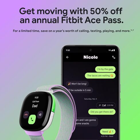 Fitbit Google Ace LTE - Kids Smartwatch with Call, Message, GPS, and Activity-Based Games, Ace Pass Data Plan Required - Mild - Strange Arcade in Kuwait