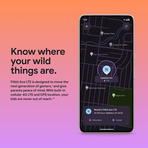 Fitbit Google Ace LTE - Kids Smartwatch with Call, Message, GPS, and Activity-Based Games, Ace Pass Data Plan Required - Mild - Strange Arcade in Kuwait