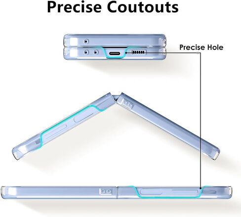 Case for Samsung Galaxy Z Flip 6,Galaxy Z Flip6 Phone Case with Screen Protector, Ultra Slim Shockproof TPU Bumper Hard PC Cover for Samsung Galaxy Flip z 6 5G - Crystal Clear in Saudi Arabia