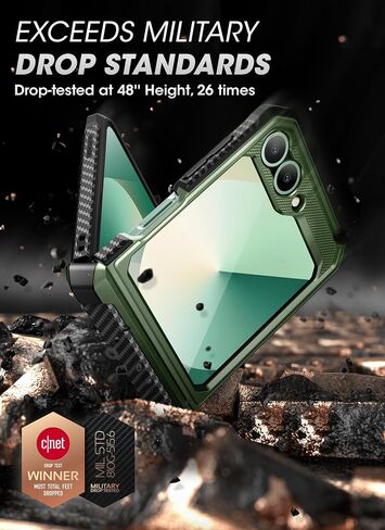 SUPCASE for Samsung Galaxy Z Flip 6 Case with Stand & Belt-Clip (Unicorn Beetle Pro), [Hinge Protection] [Front Screen Protector] Full Body Rugged Protective Phone Case for Galaxy Z Flip 6/5, Black in Saudi Arabia