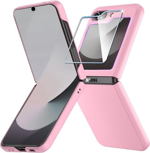 Case for Samsung Galaxy Z Flip 6,Galaxy Z Flip6 Phone Case with Screen Protector, Ultra Slim Shockproof TPU Bumper Hard PC Cover for Samsung Galaxy Flip z 6 5G - Crystal Clear in Saudi Arabia