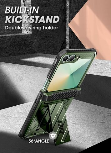 SUPCASE for Samsung Galaxy Z Flip 6 Case with Stand & Belt-Clip (Unicorn Beetle Pro), [Hinge Protection] [Front Screen Protector] Full Body Rugged Protective Phone Case for Galaxy Z Flip 6/5, Black in Saudi Arabia