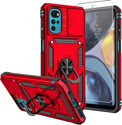 حافظة SMKY لهاتف Moto G Play 2024، مع واقيات شاشة وغطاء كاميرا، [درجة عسكرية] 16 قدمًا. تم اختبار السقوط مع حافظة واقية بمسند مغناطيسي لهاتف Motorola G Play 4G 2024 6.5 بوصة، أزرق in Kuwait