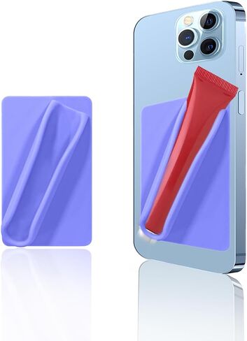 Silicone Lip Holder for Back of Cell Phone Sleeve,Lipstick Lip Glaze Phone Case Back Stick On Holder for iPhone and Android Smartphones(Purple) in Saudi Arabia