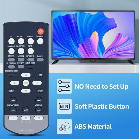 New FSR89 ZU84620 Replacement Remote Control Compatible for Yamaha Home Theater YAS-706 NS-WSW121 YAS-CU706 in Saudi Arabia