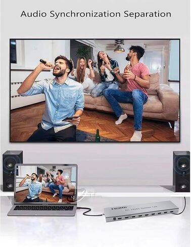 HDMI Splitter 1 in 8 Out 8K HDMI2.1 Replicator Distributor Affordable Splitter Multi-Monitor Display 8K@60Hz Full Ultra-HD with EDID RS232 Rest Button Control Ultra-High Resolution 3D Image 48Gbps et in Saudi Arabia