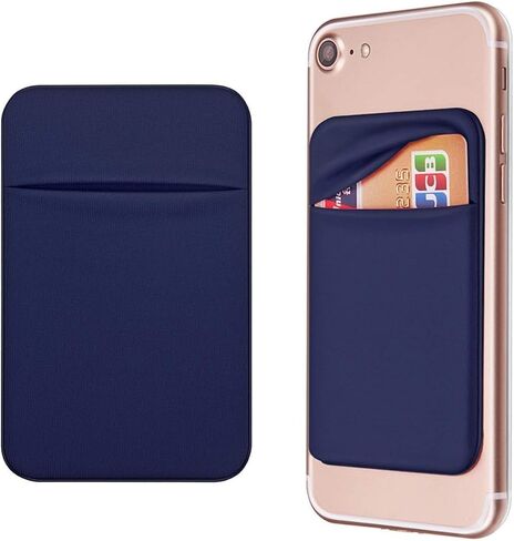 Cell Phone Pocket Self Adhesive Card Holder Stick On Wallet Sleeve with Adhesive RFID Card ID Credit Card ATM Card Holder storage for Phone Android (Blue) in Saudi Arabia