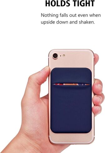 Cell Phone Pocket Self Adhesive Card Holder Stick On Wallet Sleeve with Adhesive RFID Card ID Credit Card ATM Card Holder storage for Phone Android (Blue) in Saudi Arabia