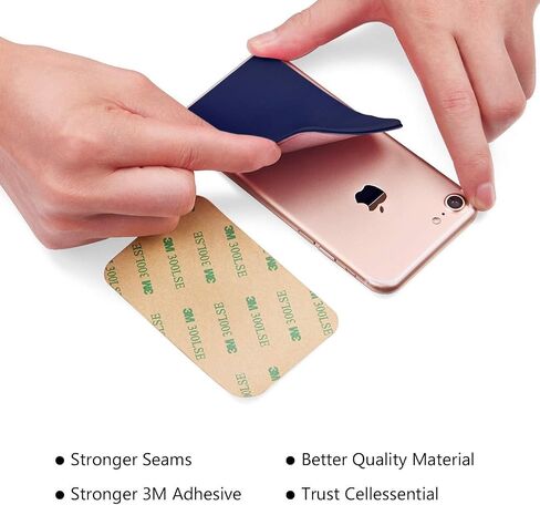 Cell Phone Pocket Self Adhesive Card Holder Stick On Wallet Sleeve with Adhesive RFID Card ID Credit Card ATM Card Holder storage for Phone Android (Blue) in Saudi Arabia