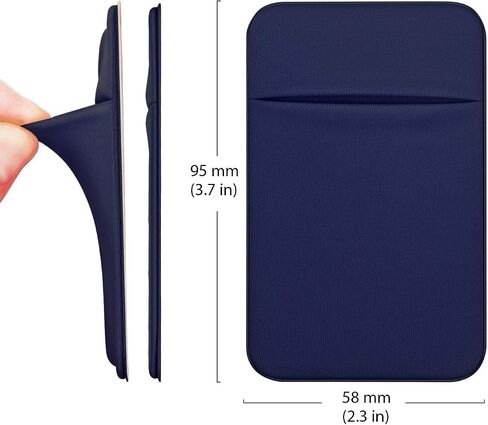 Cell Phone Pocket Self Adhesive Card Holder Stick On Wallet Sleeve with Adhesive RFID Card ID Credit Card ATM Card Holder storage for Phone Android (Blue) in Saudi Arabia