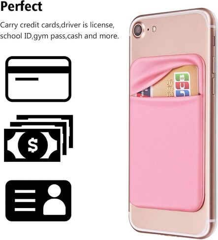 Cell Phone Pocket Self Adhesive Card Holder Stick On Wallet Sleeve with Adhesive RFID Card ID Credit Card ATM Card Holder storage for Phone Android (Blue) in Saudi Arabia