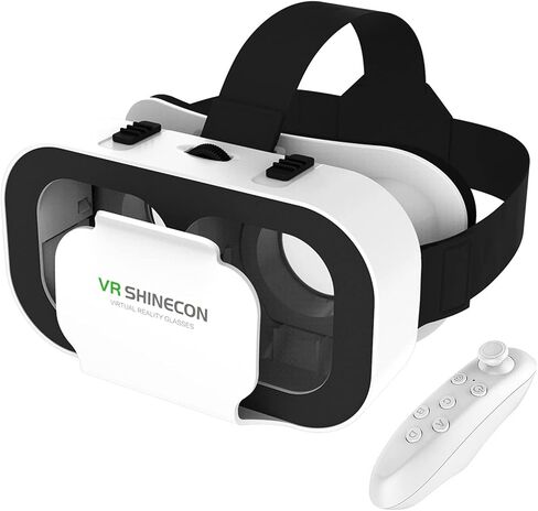 VR Headset for iPhone or Android,Virtual Reality 3D Glasses Headset Helmets,Compatible 4.7-6.5 inch with Controller for Mobile Games & Movies in Saudi Arabia