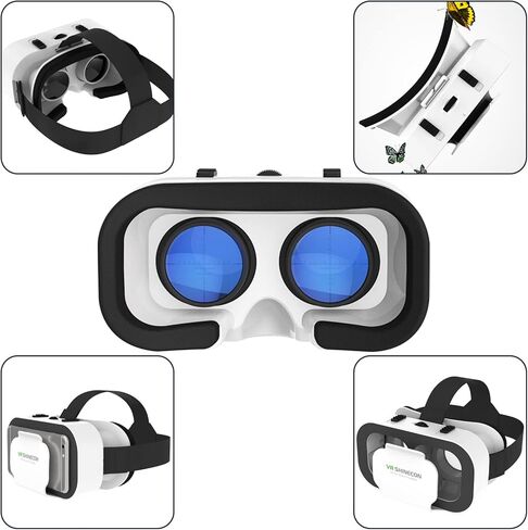 VR Headset for iPhone or Android,Virtual Reality 3D Glasses Headset Helmets,Compatible 4.7-6.5 inch with Controller for Mobile Games & Movies in Saudi Arabia