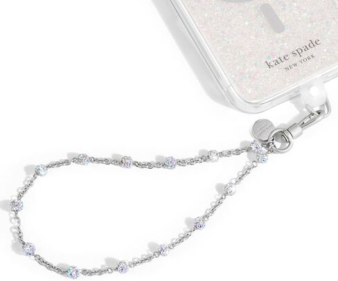 Kate Spade New York Phone Charm - Detachable Cell Phone Lanyard - Dazzle Chain Silver in Saudi Arabia