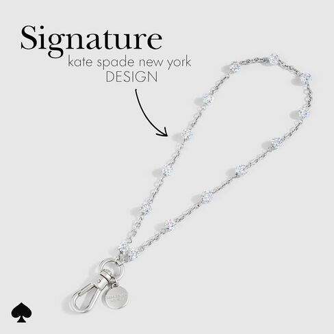 Kate Spade New York Phone Charm - Detachable Cell Phone Lanyard - Dazzle Chain Silver in Saudi Arabia