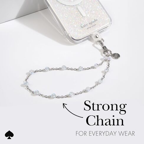 Kate Spade New York Phone Charm - Detachable Cell Phone Lanyard - Dazzle Chain Silver in Saudi Arabia